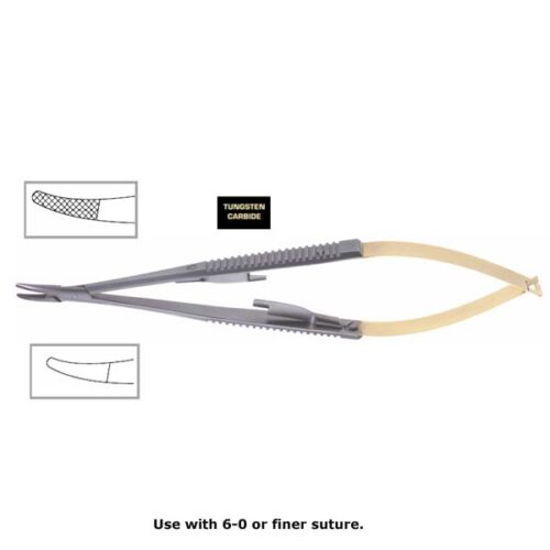 Castroviejo Curved Needle Holder