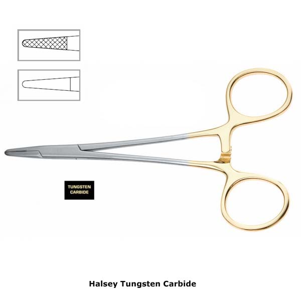 Halsey Needle Holder with Tungsten Carbide