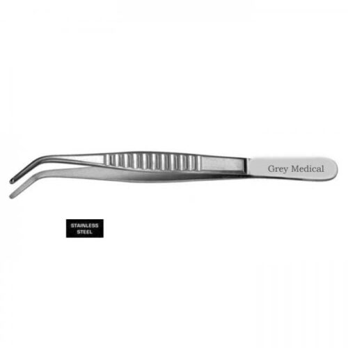 Reed Angular Tipped Dressing Forceps, Serrated Jaw, Stainless Steel 5-1/2" (140mm) length