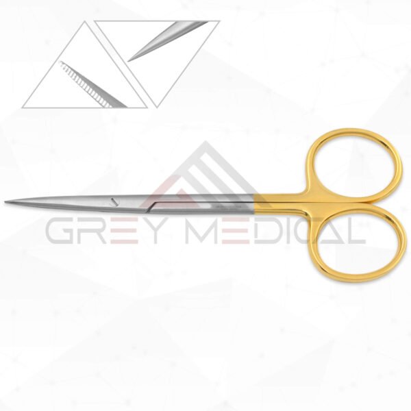 Iris Scissors Fine Tips, Serrated - Tungsten Carbide