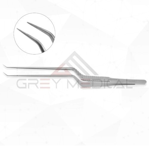 Stellmacher Castroviejo Suture Forceps - 1x2 Teeth, 0.5mm & 0.3mm & 0.12mm, Wide Handle