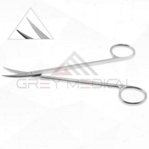 Kelly Dissecting Scissors, Curved - Serrated Tungsten Carbide