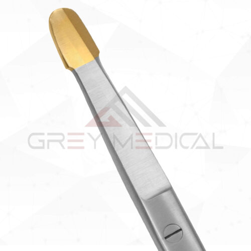 Solz Gold Tip Scissors - Curved Slight Bevel on Shank - Supercut Tungsten Carbide