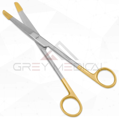 Solz Gold Tip Scissors - Curved Slight Bevel on Shank - Supercut Tungsten Carbide