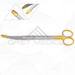 Solz Gold Tip Scissors - Curved Slight Bevel on Shank - Supercut Tungsten Carbide