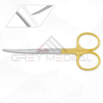 Strabismus Scissors - Serrated Tungsten Carbide, Blunt Tips