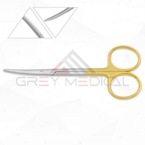 Strabismus Scissors - Serrated Tungsten Carbide, Blunt Tips