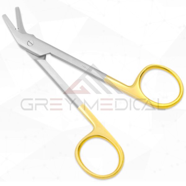 Suture-Wire Scissors - Angled, Serrated (Tungsten Carbide)