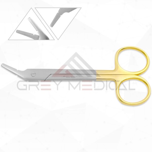 Suture-Wire Scissors - Angled, Serrated (Tungsten Carbide)