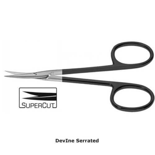 Solz Gold Tip Supercut Serrated Scissors - Slight Bevel on Shank