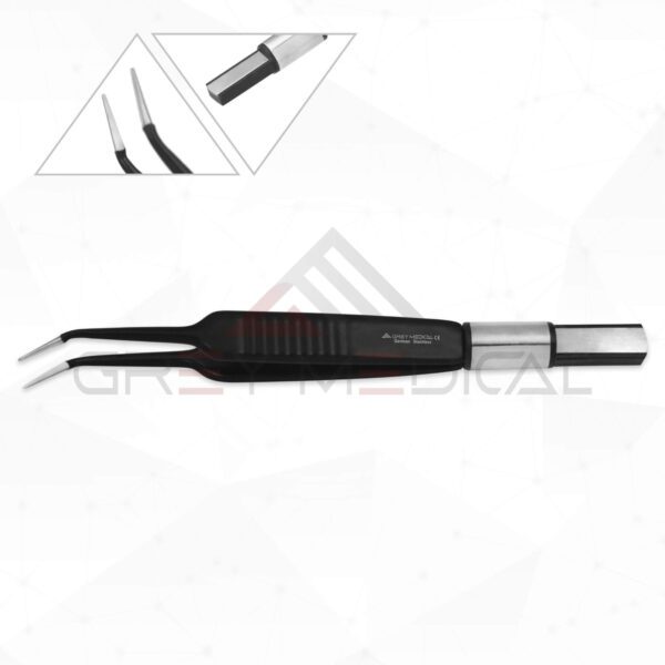 Jeweler 5 European Non Stick Bipolar Forceps, Angled