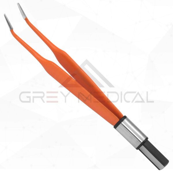 Jeweller Bipolar Forceps Silver Glide - Non-Stick - Angled