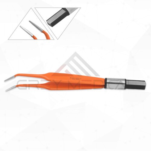 Jeweller Bipolar Forceps Silver Glide - Non-Stick - Angled