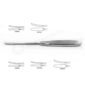 Photo of lempert raspatory, use in surgical procedure and drawings surrounding raspatory show the option of tips