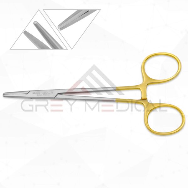 Neivert Needle Holder - Tungsten Carbide Serrated Jaws, One Angled Ring 3 Neivert Needle Holder - Tungsten Carbide Serrated Jaws, One Angled Ring