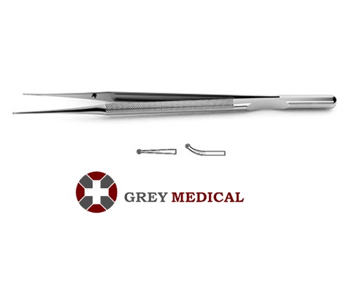 Dennis-Style Micro Ring Tip Forceps - Tips Impregnated With Fine Tungsten Carbide Dust