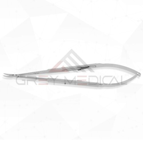 Jacobson Micro Needle Holder - Round Knurled Handle, Tungsten Carbide Dusted Jaws