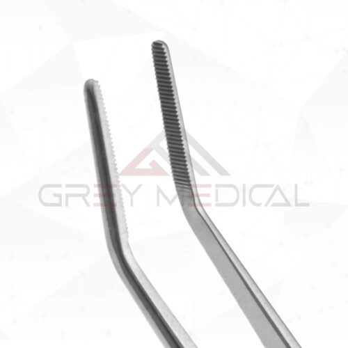 Reed Dressing Forceps - Angled Serrated Jaw - Image 3