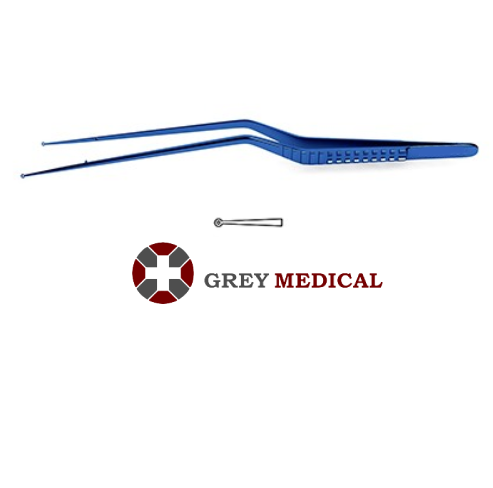 Titanium Bayonet-Style Ring Tip Micro Forceps - Smooth Tips