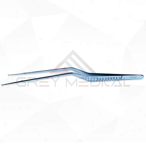 Titanium Bayonet-Style Ring Tip Micro Forceps - Tips Impregnated With Fine Tungsten Carbide Dust