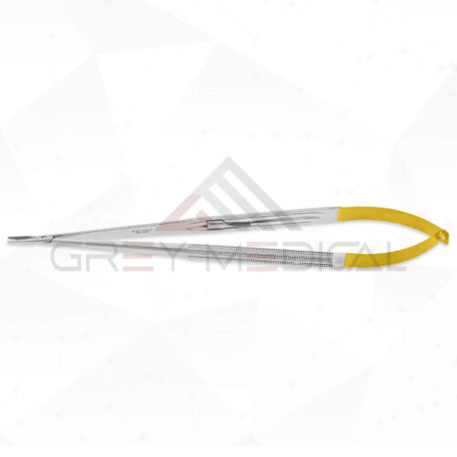 Jacobson Micro Needle Holder - Flat Handle, Tungsten Carbide Dusted Jaws