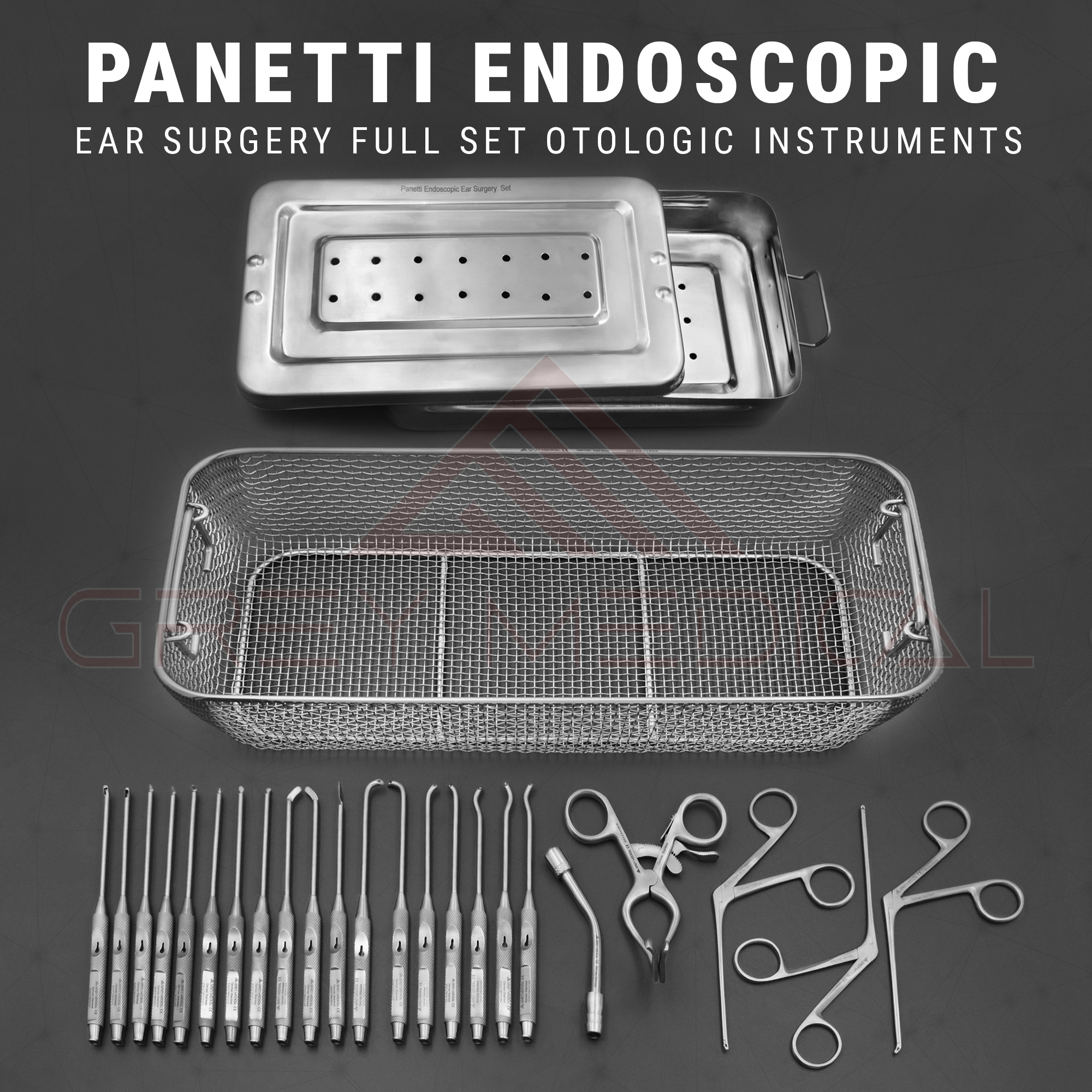 Panetti Endoscopic Ear Surgery Full Set - Otologic instruments