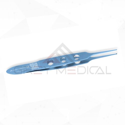 Bishop-Harmon-Forceps-(Fine)---Straight-tips-w0.5mm-1x2-teeth,-Flat-Handle,-Titanium,-3