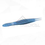 Castroviejo-Forceps---Straight-tips-TC-coated-tying-platform,-Flat-Handle,-Titanium,-4