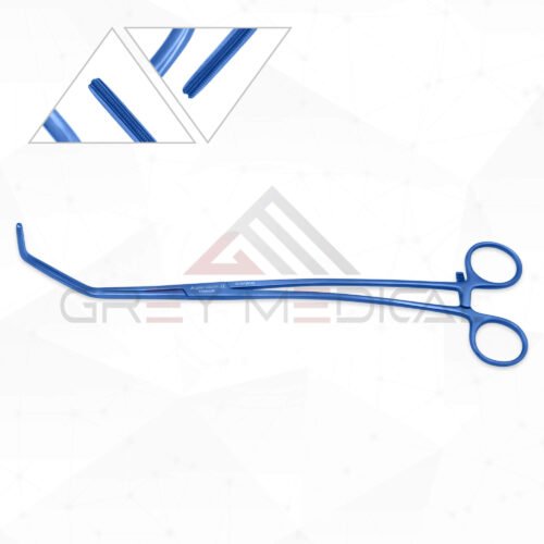 Satinsky Clamp Angled DeBakey Atraumatic jaws, Curved Shanks, Titanium