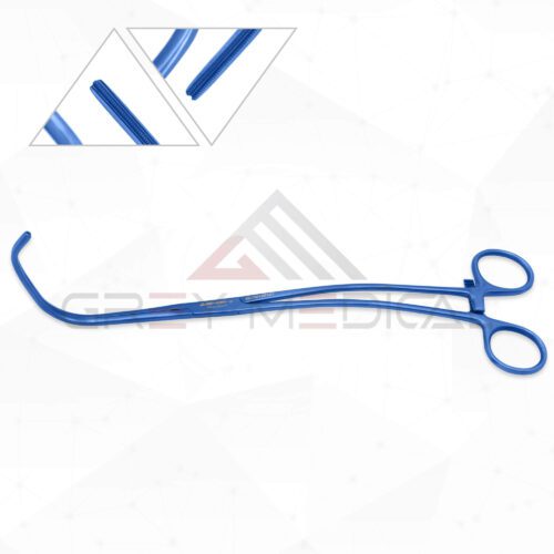 Cooley Aorta Clamp Cooley Atraumatic jaws, Curved Shanks, Titanium