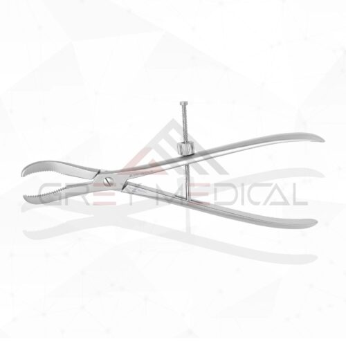 9-Inch Bone Holding Forceps – Curved Serrated Jaw With Speed Lock – Orthopedic Reduction Forceps – ODM