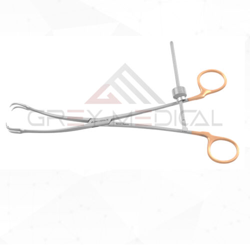 Schroeder Vulsellum Bone forcep With speed Lock Curved 9"