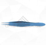 Castroviejo Forceps - Straight tips TC coated tying platform, Flat Handle, Titanium, 4.2_ (10.7cm)