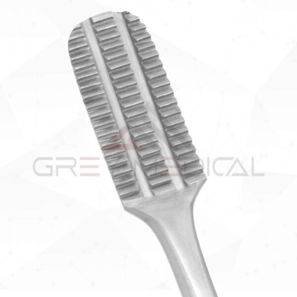 Rubin Nasal Frontal Rasp - Glabella button rasp, down cutting teeth