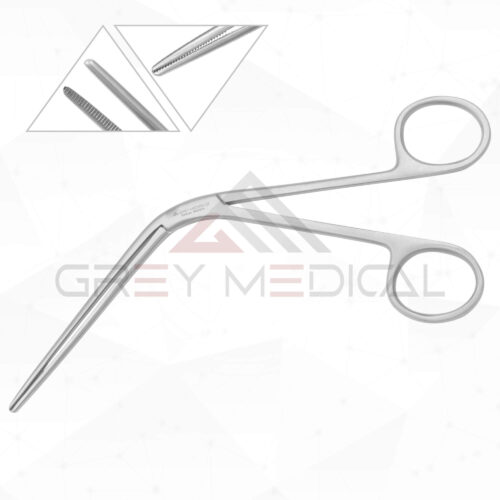 Tilley Nasal Dressing Forceps - Serrated Jaws, Angled