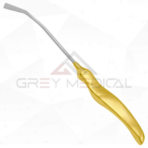 Daniel Endoscopic Forehead Scalp Elevator, Angled Tip 12mm Wide, Half Curved, 24cm