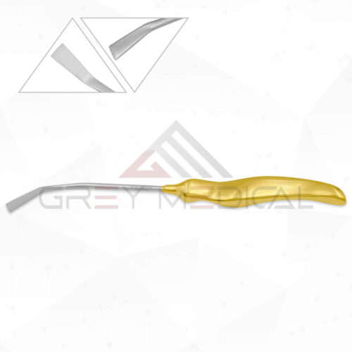 Daniel Endoscopic Forehead Scalp Elevator, Angled Tip 12mm Wide, Half Curved, 24cm