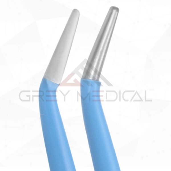 Bipolar forceps, bayonet-shaped, angled up tip