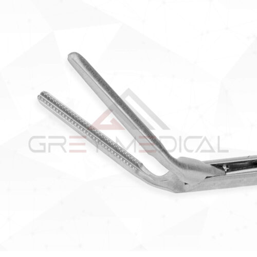 MIS Single Action DeBakey Forceps - 45° Angled 1x2 Teeth
