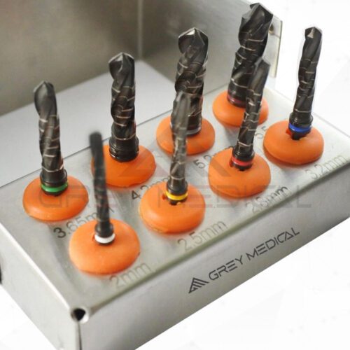 Titanium-Black Coated Dental Implant Drill Kit (8 Pieces)